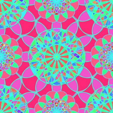 Geometrik fractal mandala Dikişsiz desen arka plan veya tasarım çalışması.