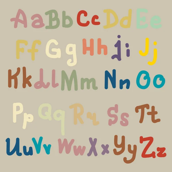 Alphabet Dessiné Main Brosse Les Lettres Peintes Lettrage Main Typographie — Image vectorielle