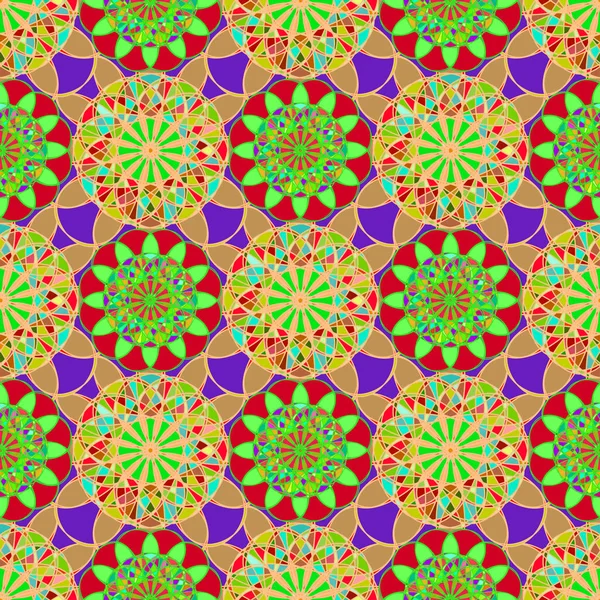 Patrón Geométrico Sin Costura Mandala Fractal Para Trabajo Fondo Diseño — Vector de stock