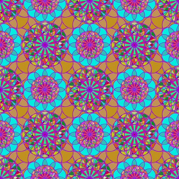 Geometrisches Fraktales Mandala Nahtloses Muster Für Hintergrund Oder Designarbeiten — Stockvektor