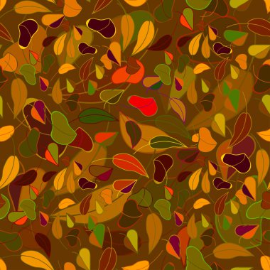 sonbahar yaprakları seamless modeli, vektör çizim 