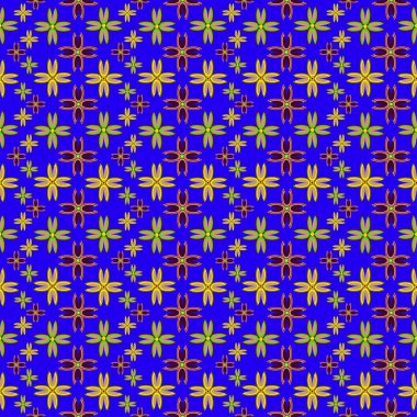 Çiçekler, vektör çizim ile çok renkli geometrik seamless modeli 