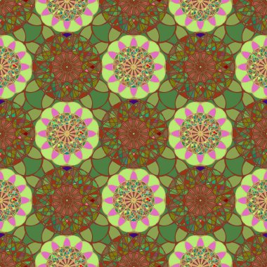 Geometrik fractal mandala Dikişsiz desen arka plan veya tasarım çalışması.