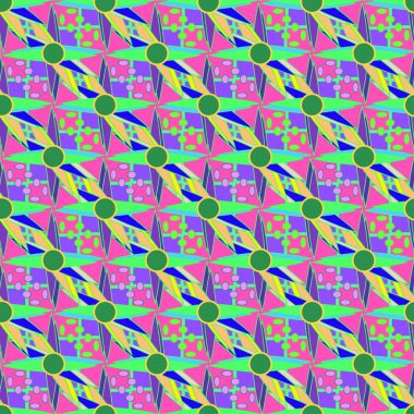 Çiçekler, vektör çizim ile çok renkli geometrik seamless modeli 