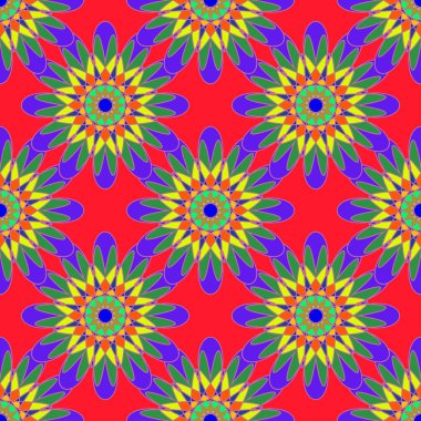 Geometrik fractal mandala Dikişsiz desen arka plan veya tasarım çalışması.