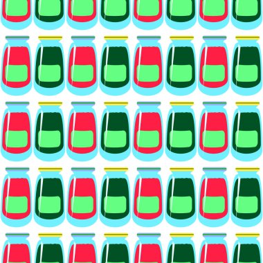 Kavanoz ile rustik ev konserve yeni dikişsiz desen arka planı için.