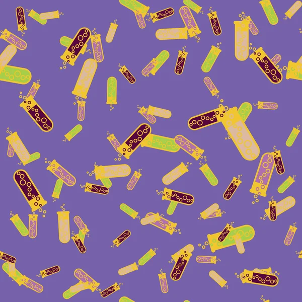 Kimya test tüpleri parlak arka plan üzerinde. Seamless modeli.