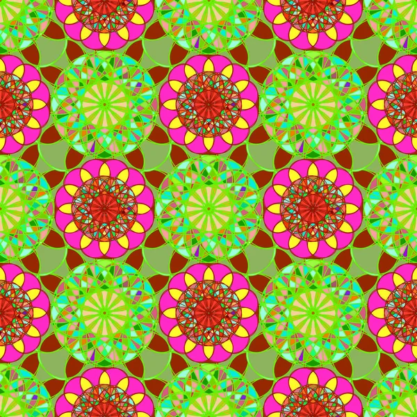 Geometrisches Fraktales Mandala Nahtloses Muster Für Hintergrund Oder Designarbeiten — Stockvektor