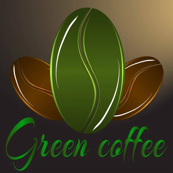 Symbol Für Grünen Kaffee Vektor Illustration — Stockvektor