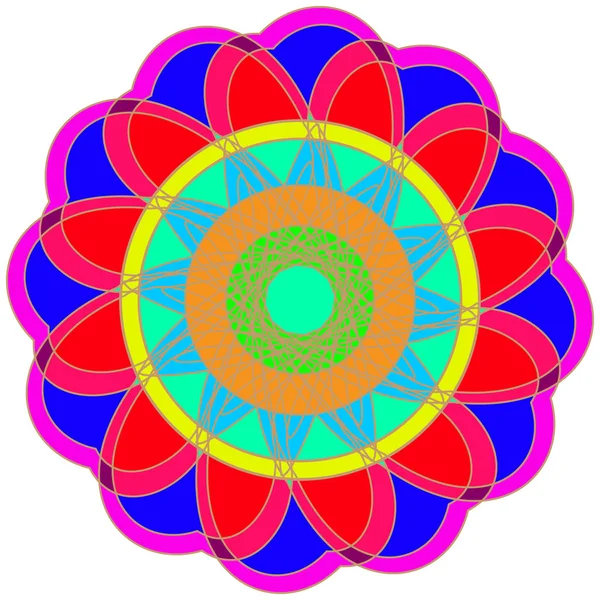 Nouveau Mandala Abstrait Symétrique Objet Décoratif Peut Être Utilisé Pour — Image vectorielle