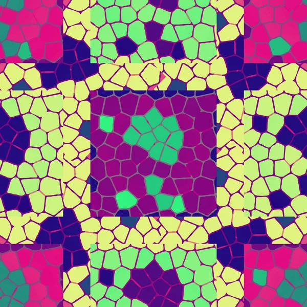 Абстрактный Бесшовный Мозаичный Красочный Узор Векторная Иллюстрация — стоковый вектор