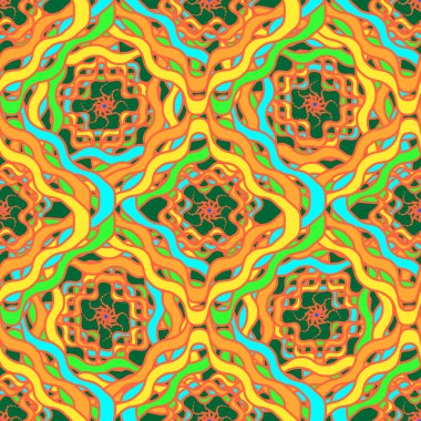 Soyut Dikişsiz renkli desen, vektör çizim