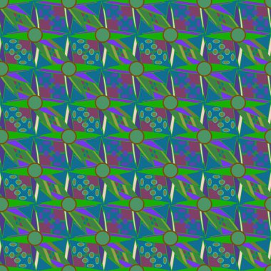 Çiçekler, vektör çizim ile çok renkli geometrik seamless modeli 