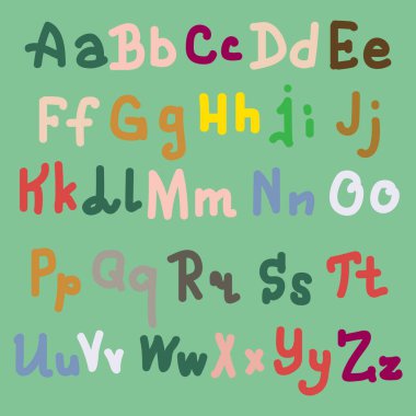 Elle çizilmiş alfabe. Boyalı harfleri fırça. El yazı ve özel tipografi tasarımları logo ve afiş, davetiye ve kartları için