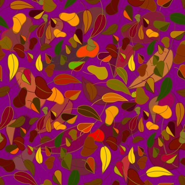 sonbahar yaprakları seamless modeli, vektör çizim 