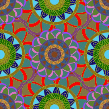 Geometrik fractal mandala Dikişsiz desen arka plan veya tasarım çalışması.