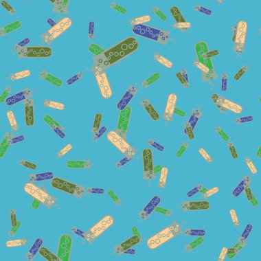 Kimya test tüpleri parlak arka plan üzerinde. Seamless modeli.