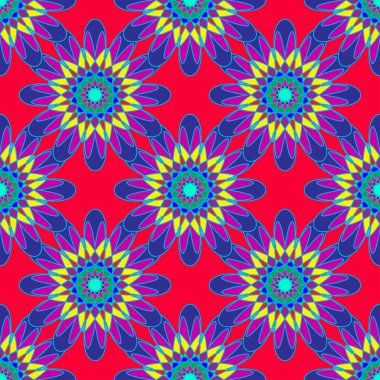 Geometrik fractal mandala Dikişsiz desen arka plan veya tasarım çalışması.