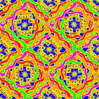 Soyut Dikişsiz renkli desen, vektör çizim