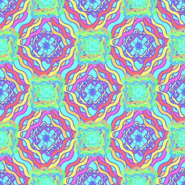 Soyut Dikişsiz renkli desen, vektör çizim