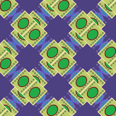 Çiçekler, vektör çizim ile çok renkli geometrik seamless modeli 