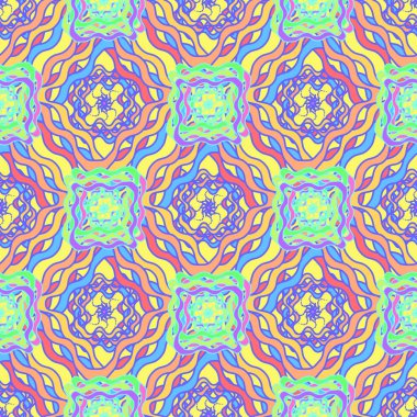 Soyut Dikişsiz renkli desen, vektör çizim