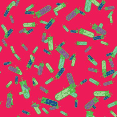 Kimya test tüpleri parlak arka plan üzerinde. Seamless modeli.