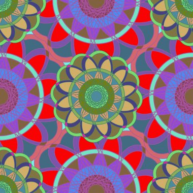Geometrik fractal mandala Dikişsiz desen arka plan veya tasarım çalışması.