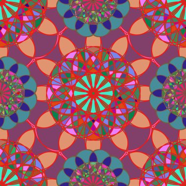 Geometrik fractal mandala Dikişsiz desen arka plan veya tasarım çalışması.