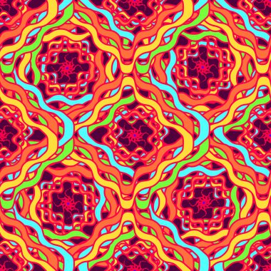 Soyut Dikişsiz renkli desen, vektör çizim