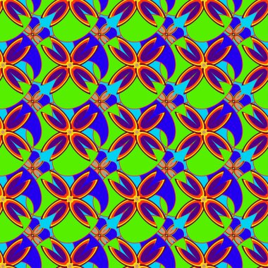 Çiçekler, vektör çizim ile çok renkli geometrik seamless modeli 