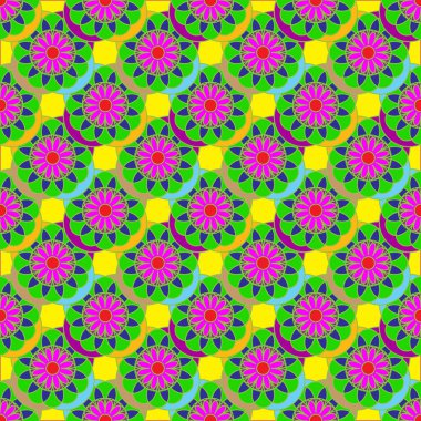 Geometrik fractal mandala Dikişsiz desen arka plan veya tasarım çalışması.