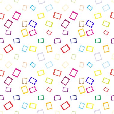 Akıllı telefon veya elektronik tablet Dikişsiz desen arka plan.