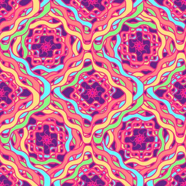 Soyut Dikişsiz renkli desen, vektör çizim