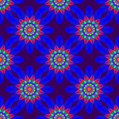 Geometrik fractal mandala Dikişsiz desen arka plan veya tasarım çalışması.