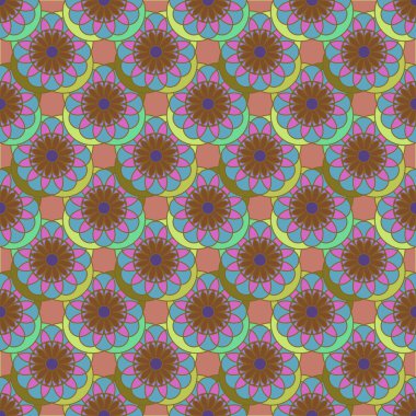 Geometrik fractal mandala Dikişsiz desen arka plan veya tasarım çalışması.