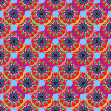 Geometrik fractal mandala Dikişsiz desen arka plan veya tasarım çalışması.