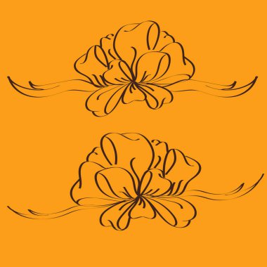 Set çekilmiş yay izole el renk arka plan üzerinde.