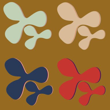 Yeni vektör uyarıları sıçraması ve BLOB'lar parlak renkli boya arka plan üzerinde izole.