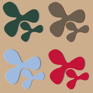 Yeni vektör uyarıları sıçraması ve BLOB'lar parlak renkli boya arka plan üzerinde izole.