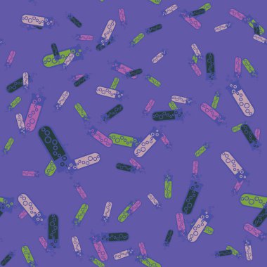 Kimya test tüpleri parlak arka plan üzerinde. Seamless modeli.