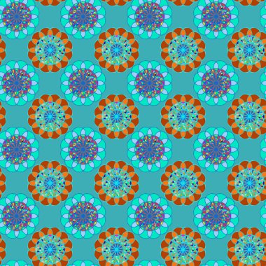 Geometrik fractal mandala Dikişsiz desen arka plan veya tasarım çalışması.