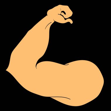 Büyük kas simgesi olan vücut geliştirmeci kol flex