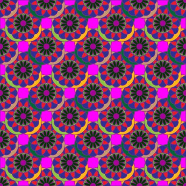 Geometrik fractal mandala Dikişsiz desen arka plan veya tasarım çalışması.