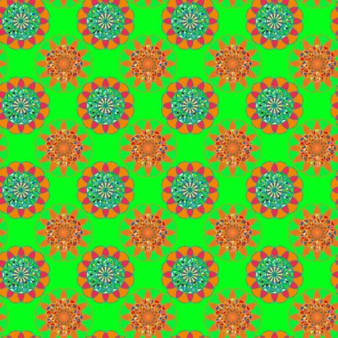 Geometrik fractal mandala Dikişsiz desen arka plan veya tasarım çalışması.