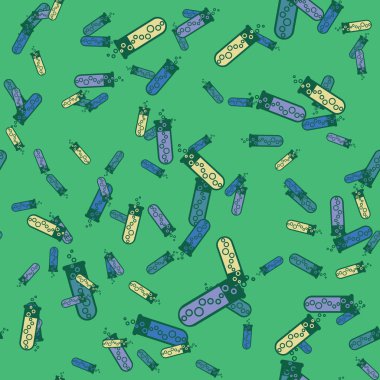 Kimya test tüpleri parlak arka plan üzerinde. Seamless modeli.