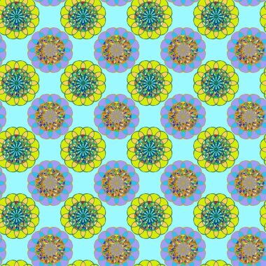 Geometrik fractal mandala Dikişsiz desen arka plan veya tasarım çalışması.