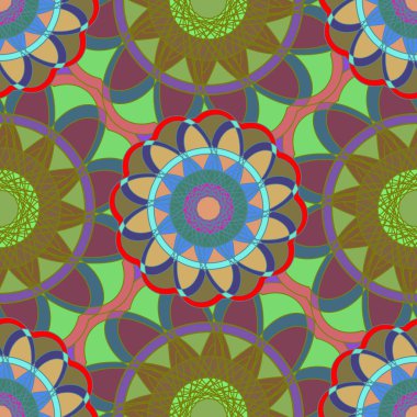 Geometrik fractal mandala Dikişsiz desen arka plan veya tasarım çalışması.