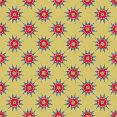 Parlak multibeam fraktal mandala ile soyut seamless modeli