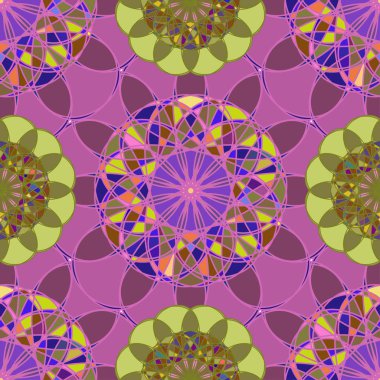 Geometrik fractal mandala Dikişsiz desen arka plan veya tasarım çalışması.